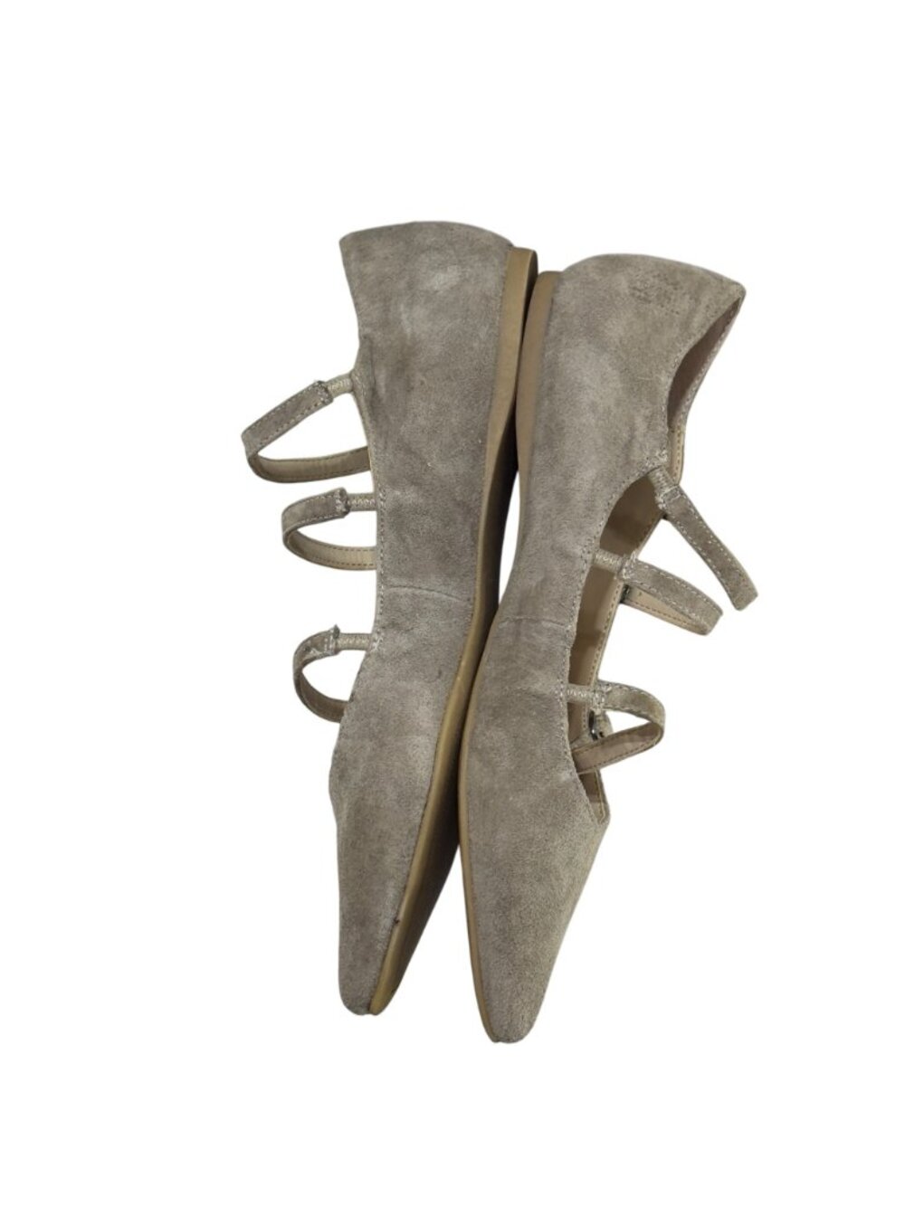STEVE MADDEN Edggy Shoes Beige Suede Strappy Flats Women’s Size 7.5 - Picture 4 of 12